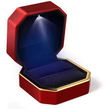Load image into Gallery viewer, 1 Pcs LED Jewelry Ring Box Luxury Velvet Rubber Necklace Pendant Gifts Display With Light For Proposal Engagement Wedding Case