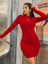 Load image into Gallery viewer, Long Sleeve Turtleneck Bodycon Mini Dress  Party Club Fall