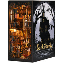 Load image into Gallery viewer, Book Nook Kit Dark Family DIY Wooden Puzzle Gothic style Halloween Bookshelf Dollhouse Model Bookend Building Home Decoration