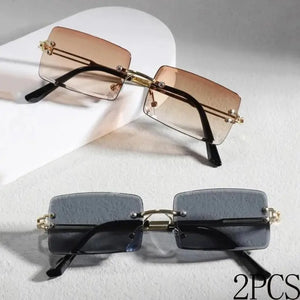 Chic UV400 Frameless Sunglasses for Icy Summer Days