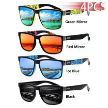Load image into Gallery viewer, 4 PCS Fashion Vintage Pattern Square Sunglasses Men Women Fishing Driving Man Luxury Brand Designer Sun Glasses UV400 Eyewear ﻿