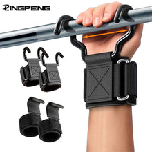 Load image into Gallery viewer, Weight Lifting Hook Grips With Wrist Wraps Hand-Bar Wrist Strap Gym Fitness Hook Weight Strap Pull-Ups Power Lifting Gloves