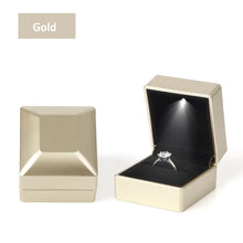 Load image into Gallery viewer, 1 Pcs LED Jewelry Ring Box Luxury Velvet Rubber Necklace Pendant Gifts Display With Light For Proposal Engagement Wedding Case