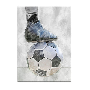 Football Basketball Poster Canvas Painting – Modern Sports Wall Art