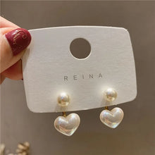 Load image into Gallery viewer, Heart Pearl Stud Earrings Elegant Wedding Party Jewelry Valentine&#39;s Gift