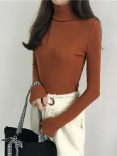 Load image into Gallery viewer, 2025 Autumn Winter Thick Sweater Women Knitted Ribbed Pullover Sweater Long Sleeve Turtleneck Slim Jumper Soft Warm Pull Femme
