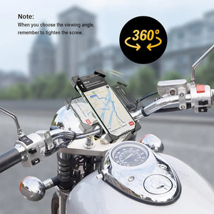 Bike Motorcycle Scooter Phone Holder 360° Rotation 3.5-6.5 Inch Anti Shake Stabl