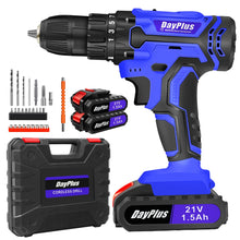 Load image into Gallery viewer, Cordless Drill Kit Electric Screwdriver Kit, 45Nm Cordless Combination Drill, LED Work Light, Home and Garden DIY Project Kit