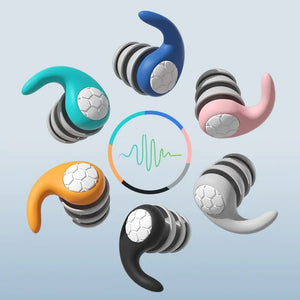 Silicone Noise Cancelling Earplugs - Waterproof Three Layer Ear Protection for Sleep & Swimming