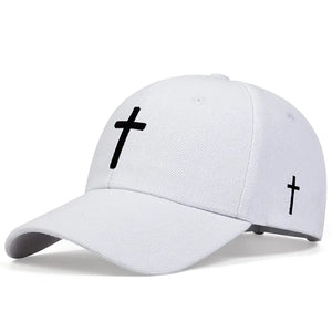 Unisex Cross Embroidery Snapback Baseball Cap Outdoor Adjustable Casual Sun Hat