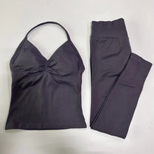 Load image into Gallery viewer, No Logo Seamless Gym Set Women Tank Tops High Waist Scrunch Yoga Leggings Fitness Clothes Workout Sets Gym Suit Activewear