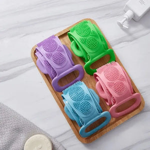 Silicone Body Scrubber & Massage Shower Belt - Skin Cleansing Tool