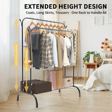 Load image into Gallery viewer, Double-track, double-rod storage rack, coat hanger, adult and children's clothing rack, display rack, shoe rack, clothes rail