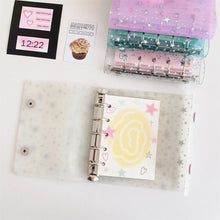 Load image into Gallery viewer, Sparkle Star Mini Binder Notebook M5 Size Pocket Notepads Daily Agenda Diy Photo Album Postcards Collect