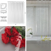Load image into Gallery viewer, Clear Shower Curtain PEVA Transparent Bathroom Liner Waterproof 180x200CM Bath Curtains Bathroom Mould Proof Curtains with Hooks