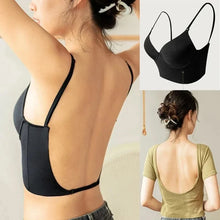 Load image into Gallery viewer, Women Invisible Bra Deep U Plunge Bras Backless Top for Dresses Sexy Lingerie with Transparent Strap Push Up Strapless Underwea