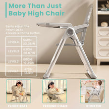 Load image into Gallery viewer, Baby Folding Booster Seat High Chair For Dining, Baby Toddler Portable Feeding Seat for Children 6 Months to 3 Years Approx
