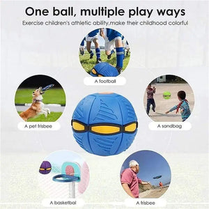 Blue Flying Saucer Ball - Outdoor Parent-Child Toy, Foot Magic Deformation Stress Relief