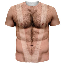 Load image into Gallery viewer, Funny Hairy Chest Graphic T Shirt Men 3d Printed Muscle Fake Abs Short Sleeve T-shirt Summer Spring Cosplay Costume Tee Shirts