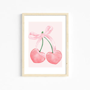 Trendy Pink Wall Art Bows Cherry Balloon Puppy Butterfly Canvas Painting Posters and Prints College Apartment Girl's Room Decor