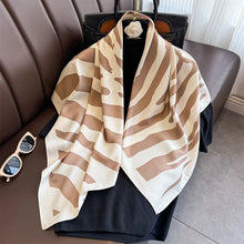 Load image into Gallery viewer, 90*90Cm Square Scarf Twill Silk Feeling Women Head Shawls and Wraps Luxury Hair Tree Print Neck Scarves Hijab Bandana Pashmina