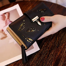 Load image into Gallery viewer, Fashion PU Leather Women&#39;s Wallet Long Gold Leaves Handbag Coin Purse Clutch