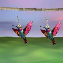 Load image into Gallery viewer, FTCY Acrylic Hummingbird Earrings For Women Retro Style Colorful Bird Drop Earrings Women's Jewelry Gifts