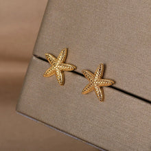 Load image into Gallery viewer, Vintage Summer Starfish Stainless Steel Stud Earrings For Women Simple Star Shell Earrings Stud Ocean Party Jewelry Gift 2025