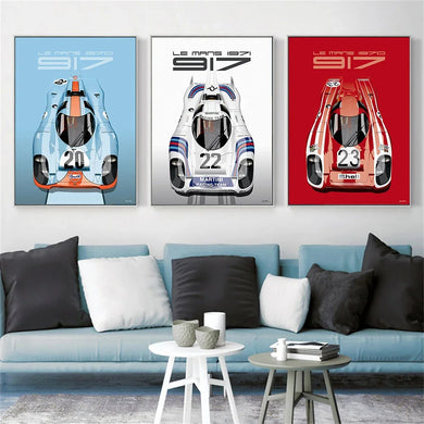 1971 917K Martini Racing Team - Modern Racing Car Wall Art - 24 Hours Race Poster