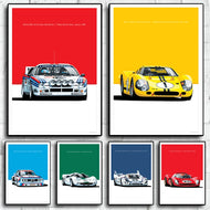 Retro Racing Car Vintage Cuadros Print Nordic Wall Art Decor Home Decoration For Living Room Painting Picture Posters Mural