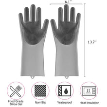 Load image into Gallery viewer, Magic Silicone Dishwashing Gloves - Rubber, Sponge Scrubber, Kitchen Cleaning Tools