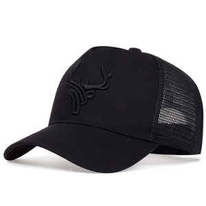 Unisex Adjustable Baseball Cap - Animal Antlers Embroidery Mesh - Spring & Summer Hat