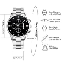 Load image into Gallery viewer, 2PCS Men Business Watches Fashion Steel Band Quartz Watch Male Calendar Watch Bracelet Relogio Masculino（Without Box）