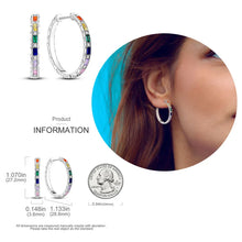 Load image into Gallery viewer, 925 Silver Hoop Earrings  For Woman Pendientes Zircon Heart Shape Star Eardrop Original Earring Fashion Jewelry