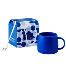 Load image into Gallery viewer, 500ml Ceramic Mug Gift Package Blue Coffee Cup Creative design Splash ink Breakfast Oatmeal Cup Festival Gift Porcelain Mug