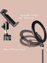 Load image into Gallery viewer, 110cm tripod stand+O-clip, equipped with 10 inch live streaming ring fill light and selfie live streaming artifact