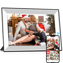 Load image into Gallery viewer, Frameo 10.1 Inch Digital Picture Frame，WiFi Electronic Frame，1280 * 800IPS HD Cloud Smart Digital Photo Frame,32GB Storage, Wall