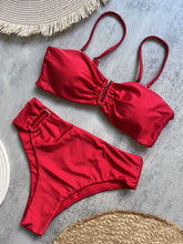 Load image into Gallery viewer, Bandeau Bikini Push Up Women Swimsuits 2024 Sexy Female Swimwear Brazilian Bikini Set Thong Biquini Swim Suits Solid Beachwear
