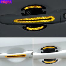 Load image into Gallery viewer, 8 General-Purpose 3D Carbon Fiber Car Door Handle Stickers Scratch-Resistant Stickers Car Safety Reflective Strip Auto Stickers