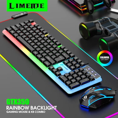 LIMEIDE GTX350 Wired Membrane Gaming Office Keyboard with Colorful Lighting 104 Keys