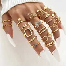 Load image into Gallery viewer, 23pcs Stackable Rings! Gold/Silver, Boho, Minimalist