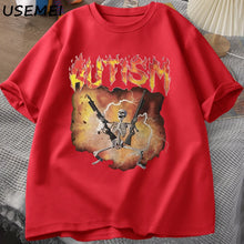 Load image into Gallery viewer, Autistic Funny Skeleton T-Shirt Men Women Autism Meme Graphic T Shirts Harajuku Fashion Cotton Vintage T Shirt Unisex Streetwear