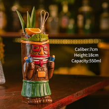 Load image into Gallery viewer, Hawaiian Style Brown Tiki Mug Creative Cocktail Mug Cup Zombie Ceramic Tiki Mug Drinkware Cup Mug For Tiki Bar Party