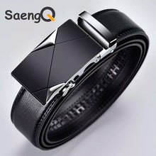 Load image into Gallery viewer, Famous Brand Luxury Leather Belt: Quality Men&#39;s Strap with Metal Automatic Buckle