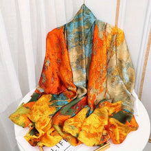 Load image into Gallery viewer, Summer Silk Printed Shawl: Women&#39;s Sun Protection Pashmina Scarf