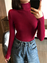 Load image into Gallery viewer, 2025 Autumn Winter Thick Sweater Women Knitted Ribbed Pullover Sweater Long Sleeve Turtleneck Slim Jumper Soft Warm Pull Femme