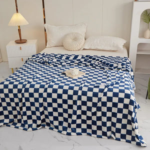 Classic Checkerboard Sofa Blanket - Lightweight Ins Spring/Summer Air Blanket