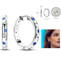 Load image into Gallery viewer, 925 Silver Hoop Earrings  For Woman Pendientes Zircon Heart Shape Star Eardrop Original Earring Fashion Jewelry