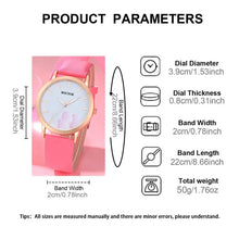 Load image into Gallery viewer, Women&#39;s Pink Watch &amp; Glasses Set Fashion Leather Quartz Wristwatches Gift Montre Femme