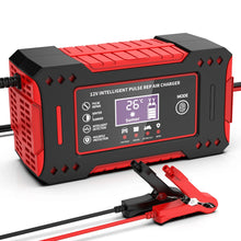 Load image into Gallery viewer, Charger Car and Motorcycle Battery Charging Unit Lead-Acid Battery Repair LCD Display 6A 12V Intelligent Car Battery
